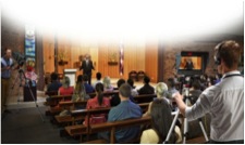 Описание: worship coverage illustration with Blackmagic Studio Camera