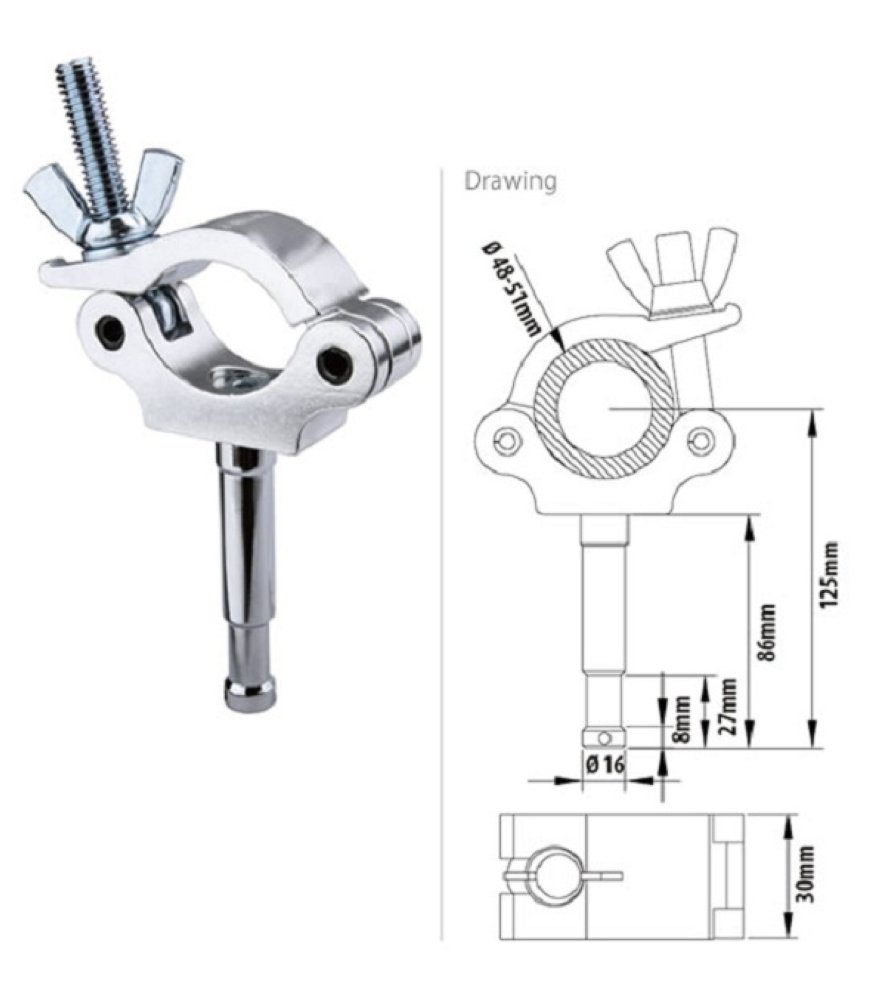  Зажим (Tomas) Kupo KCP-826 Slim Type Half-Coupler W/16mm Stud 