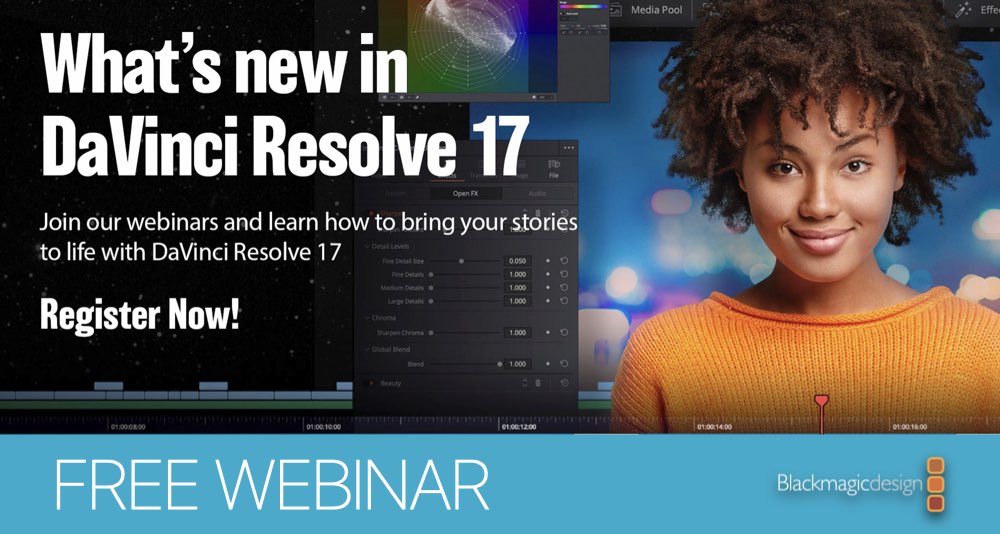 Бесплатные вебинары DaVinci Resolve 17 Бесплатные вебинары DaVinci Resolve 17