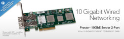 Sonnet Presto 10 Gigabit Ethernet Server 2-Port PCIe Card without SFPs Thunderbolt compatible 
